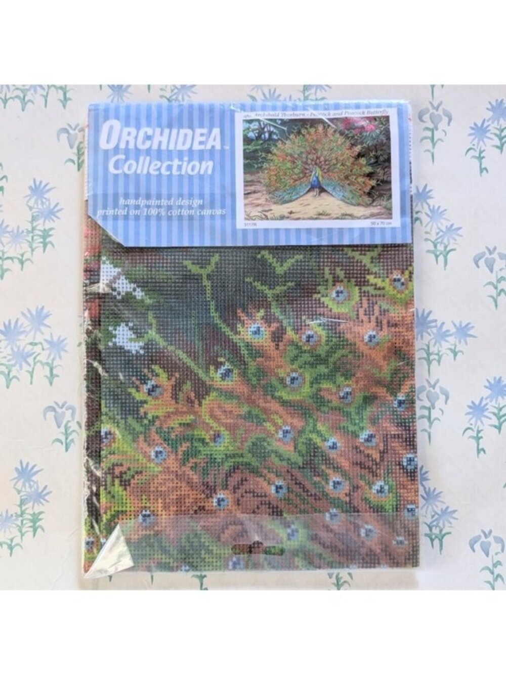 Orchidea Printed Canvas Peacock and Peacock Butterfly NEW Archibald Thorburn DIY
